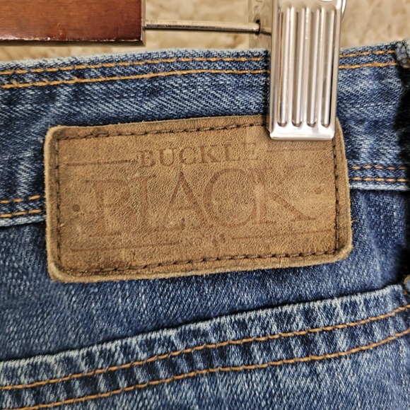 Buckle Black Jeans Men's Size 32R 33* x 31 Blue Fit No 9 Bootleg Denim Stretch - Picture 5 of 14